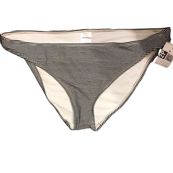 Xhilaration black and white striped hipster bikini bottom - Picture 1 of 5
